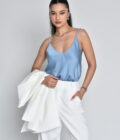 Blue Satin Tank Top - Image 3