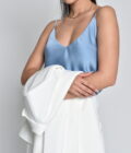 Blue Satin Tank Top - Image 2