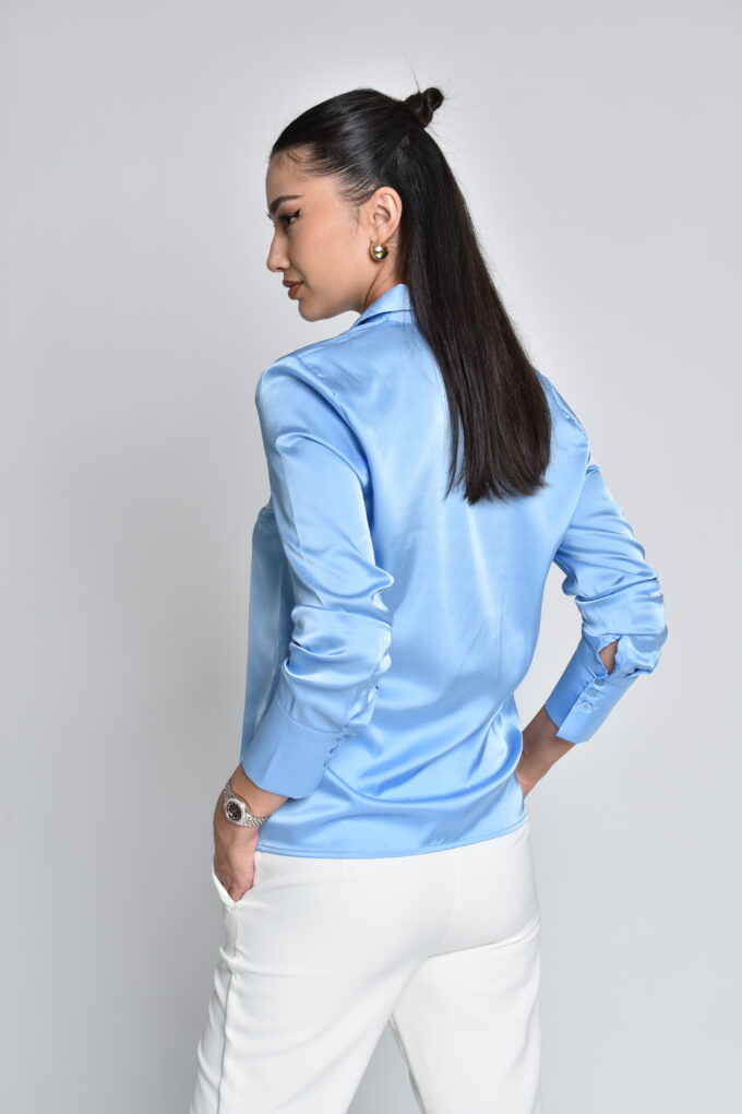 Blue Satin Shirt