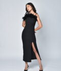 Black Dress with Feathers - Image 2