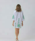 White Dress with Green Embroidery - Image 2