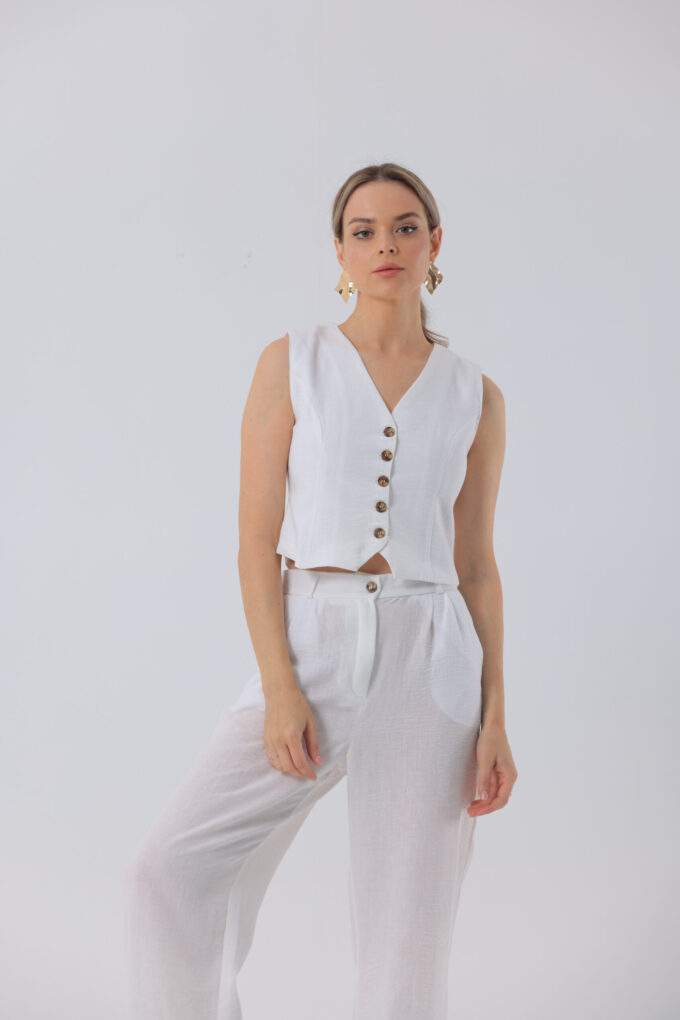 White Waistcoat Set