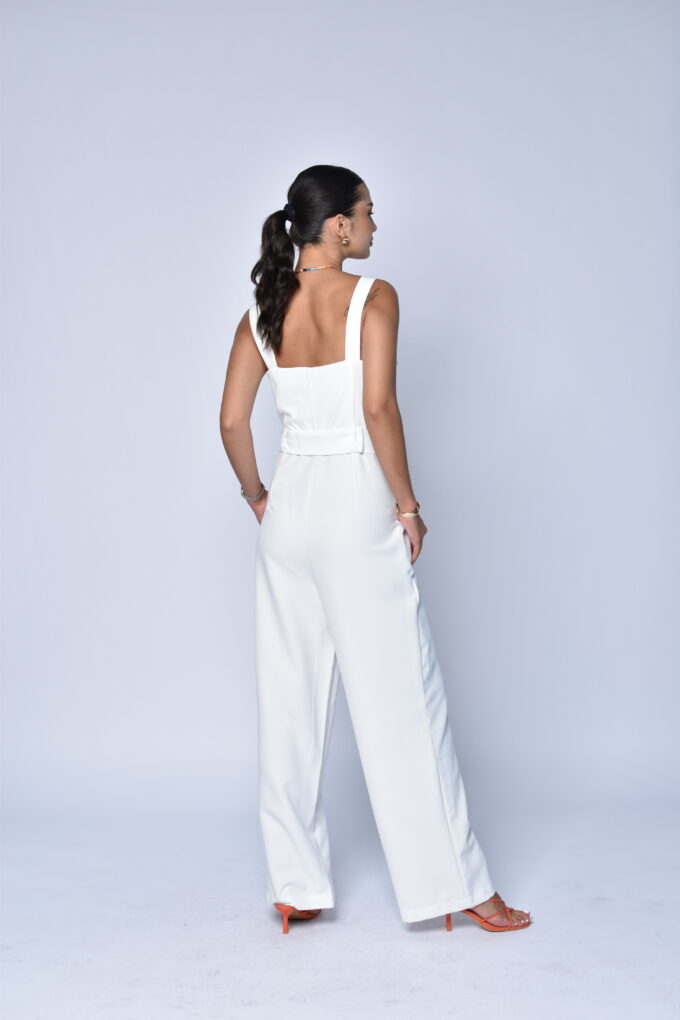 White Jumpsuit with belt