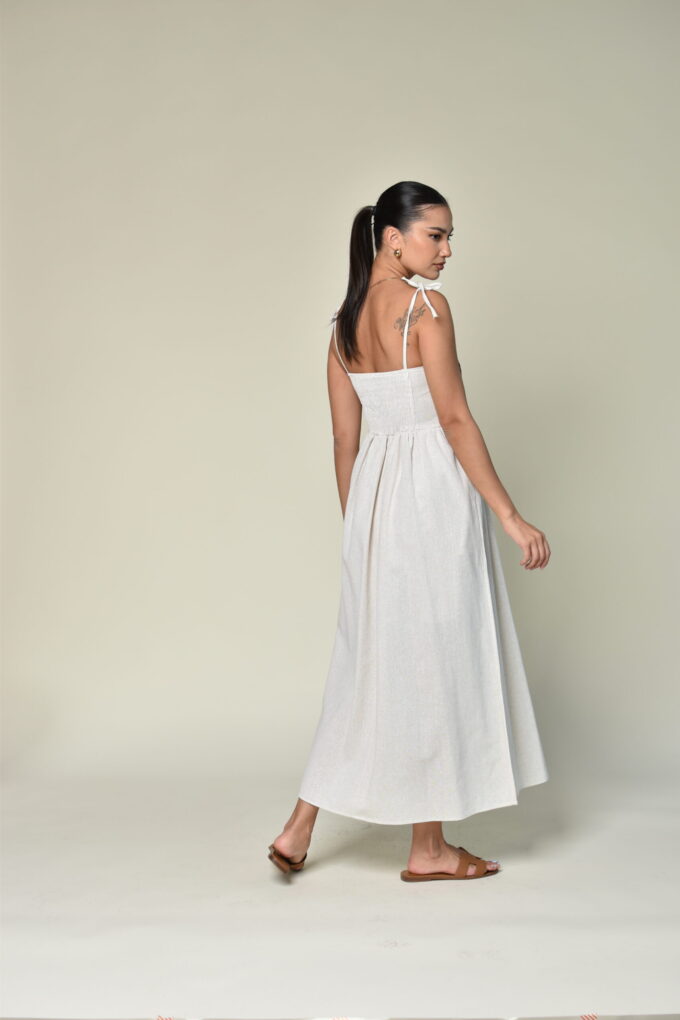 Beige Embroided Dress