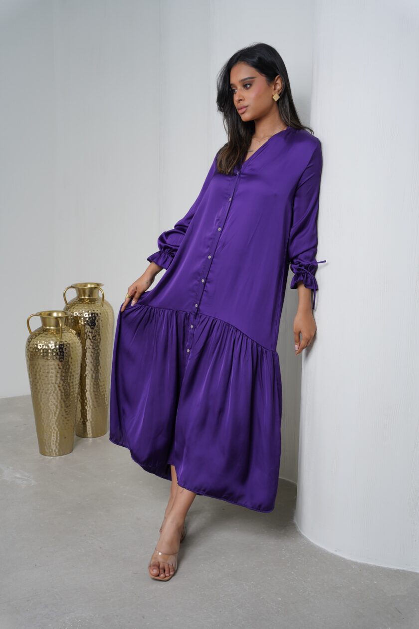 Purple Flowy Dress - Image 3