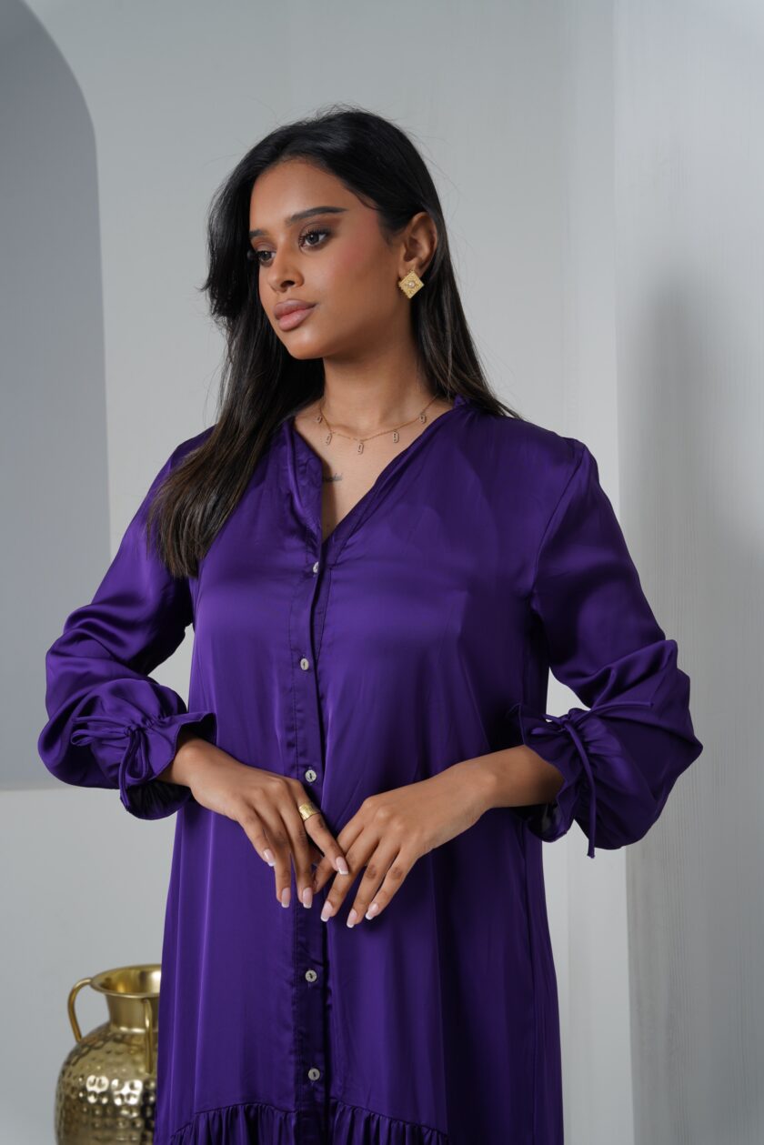 Purple Flowy Dress - Image 4