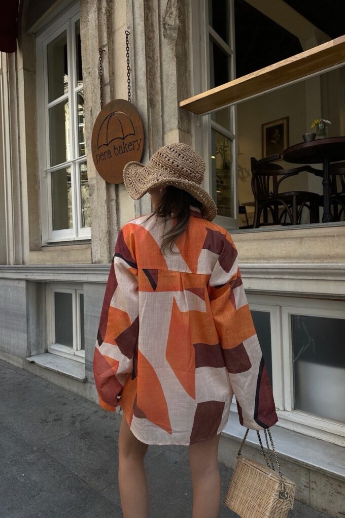 Orange Patterned Shirt