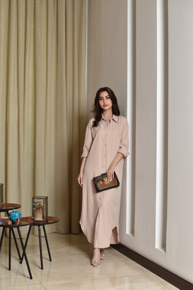 Beige Shirt Dress